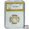 Image 1 : 1855 Seated Liberty Quarter PGA MS63