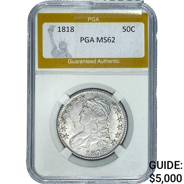 1818 Capped Bust Half Dollar PGA MS62