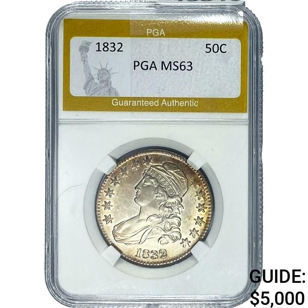 1832 Capped Bust Half Dollar PGA MS63