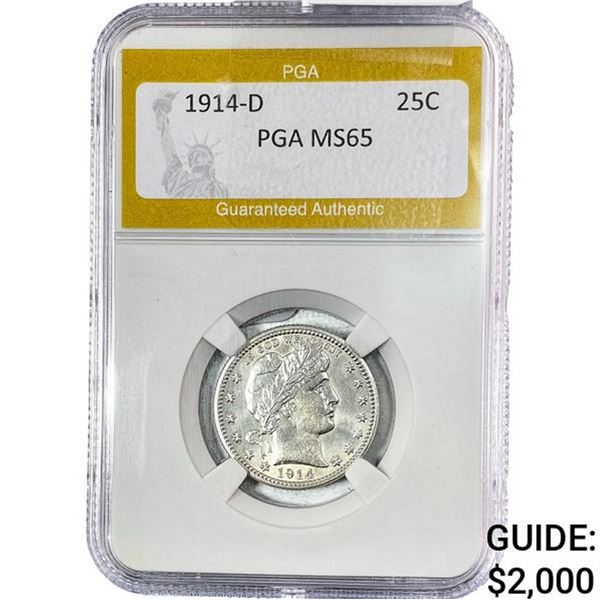 1914-D Barber Quarter PGA MS65