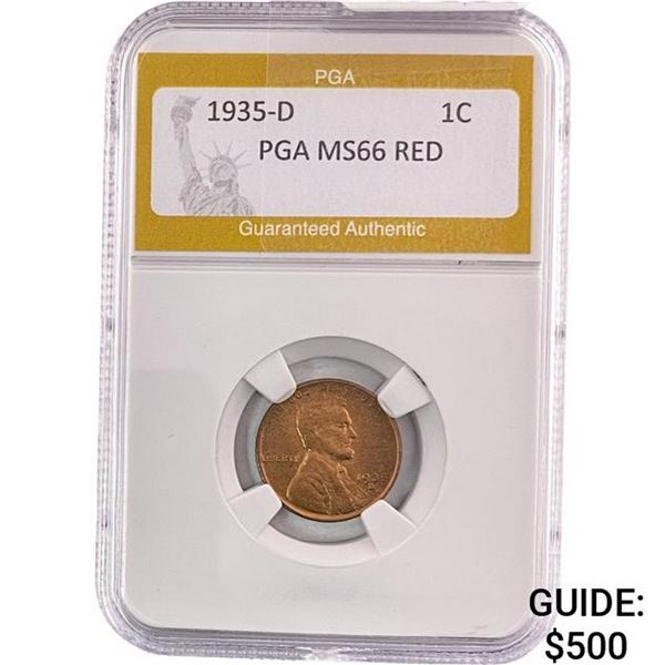 1935-D Wheat Cent PGA MS66 Red