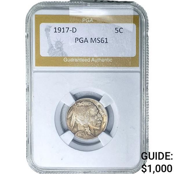 1917-D Buffalo Nickel PGA MS61