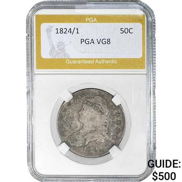 1824/1 Capped Bust Half Dollar PGA VG8