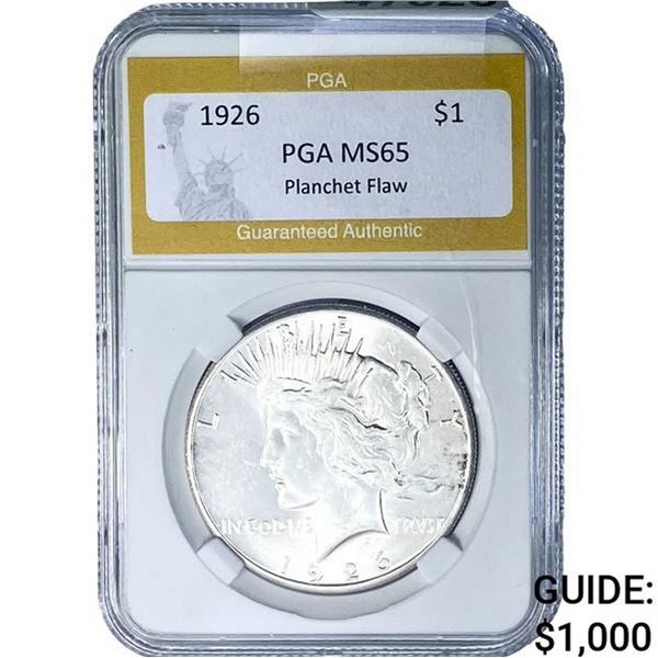1926-S Silver Peace Dollar PGA MS65 Planchet Flaw