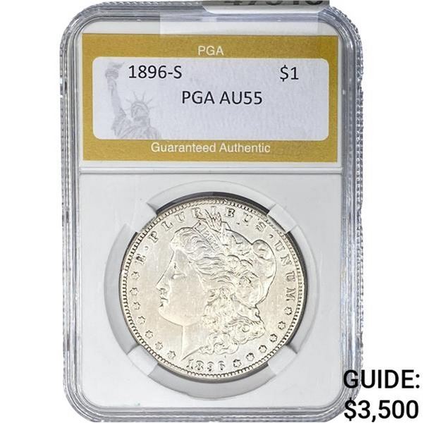 1896-S Morgan Silver Dollar PGA AU55
