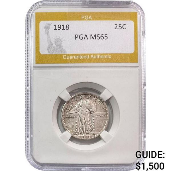 1918 Standing Liberty Quarter PGA MS65
