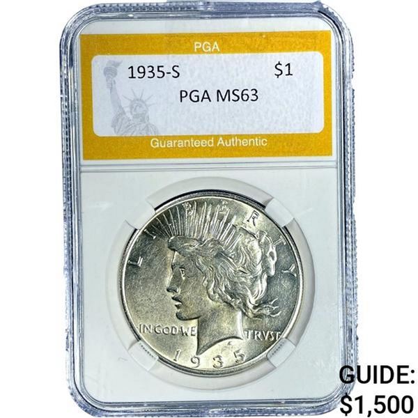 1935-S Silver Peace Dollar PGA MS63