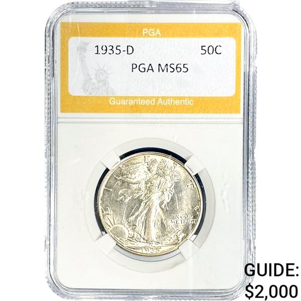 1935-D Walking Liberty Half Dollar PGA MS65