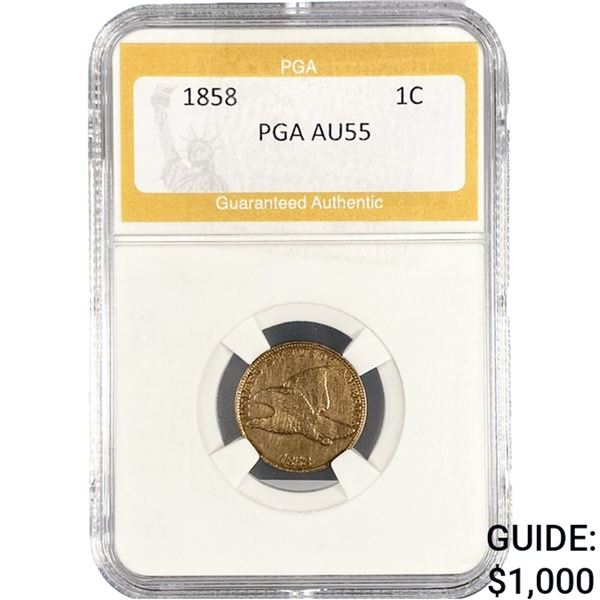 1858 Flying Eagle Cent PGA AU55