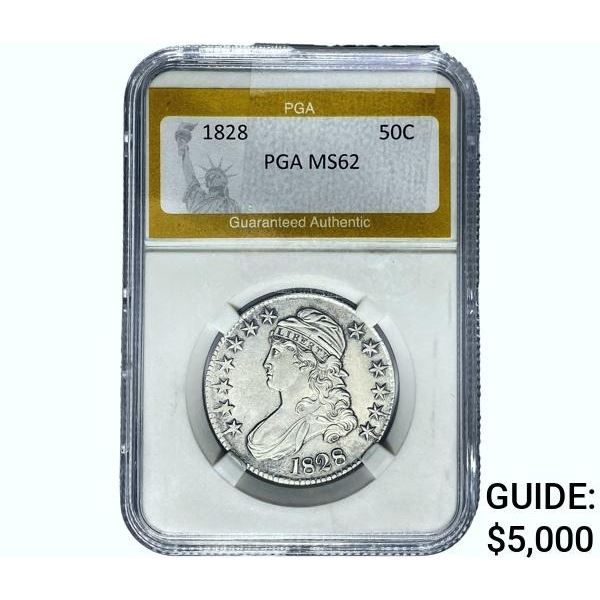 1828 Capped Bust Half Dollar PGA MS62