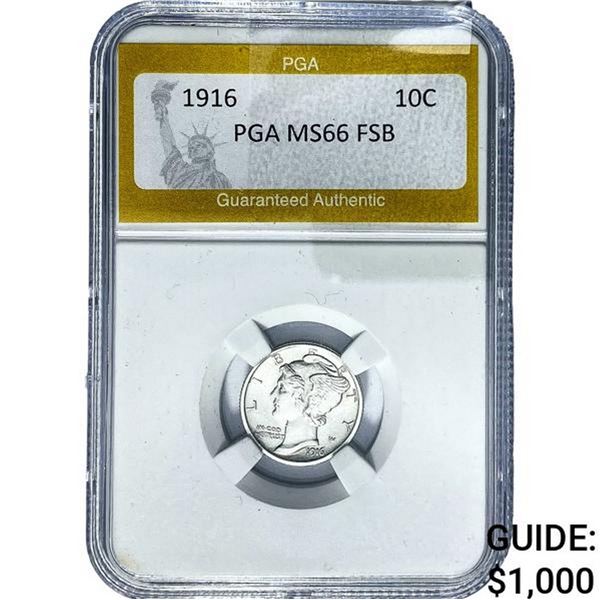 1916 Mercury Silver Dime PGA MS66 FSB