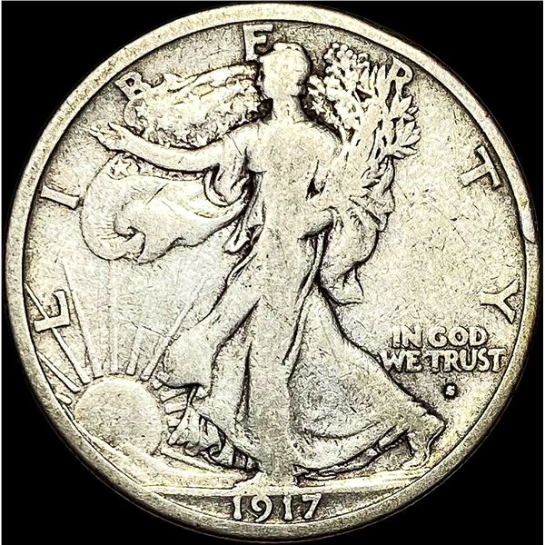 1917-S Silver Walking Liberty Half Dollar LIGHTLY CIRCULATED