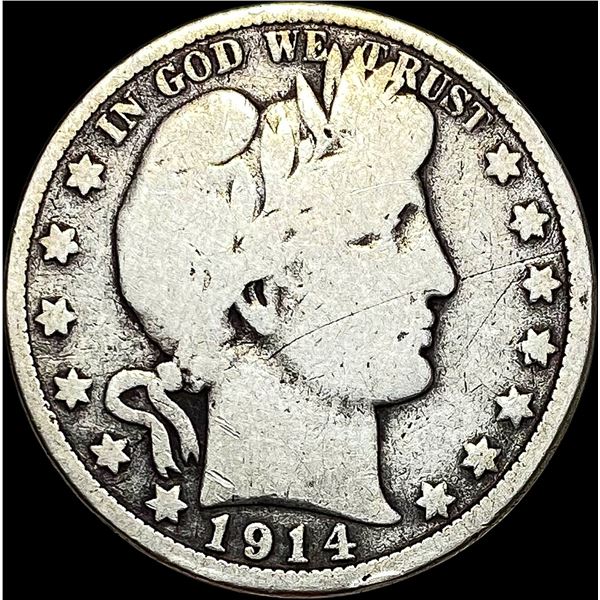 1914 Silver Barber Half Dollar NICELY CIRCULATED