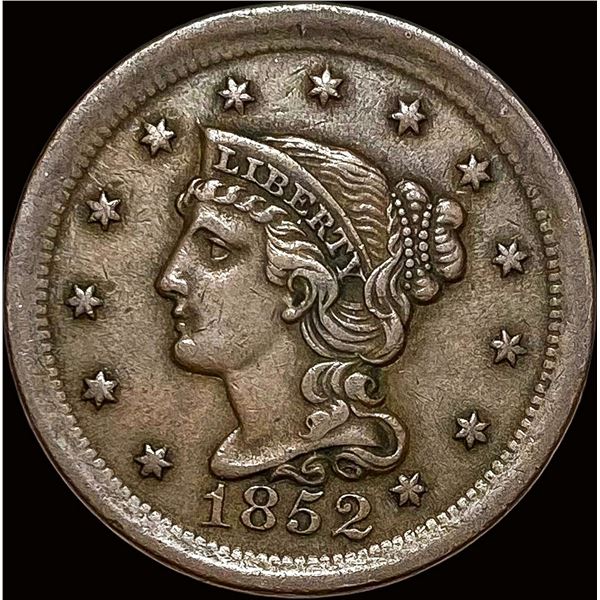1852 Braided Hair Large Cent NEARLY UNCIRCULATED