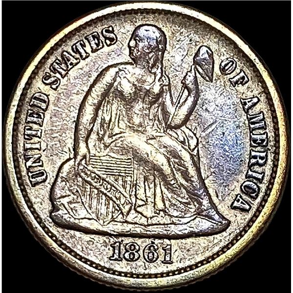 1861 Seated Liberty Dime CLOSELY UNCIRCULATED