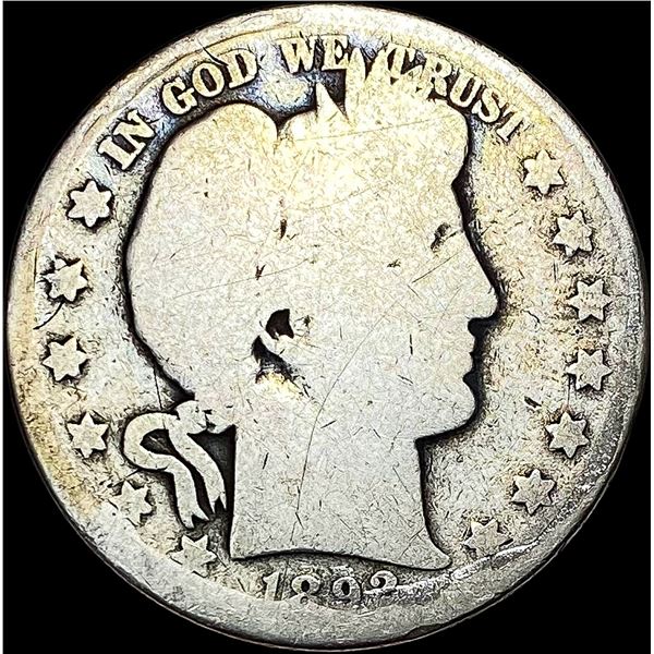 1892-S Silver Barber Quarter NICELY CIRCULATED
