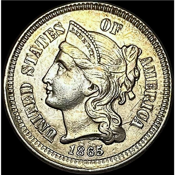 1865 Nickel Three-Cent Piece CLOSELY UNCIRCULATED
