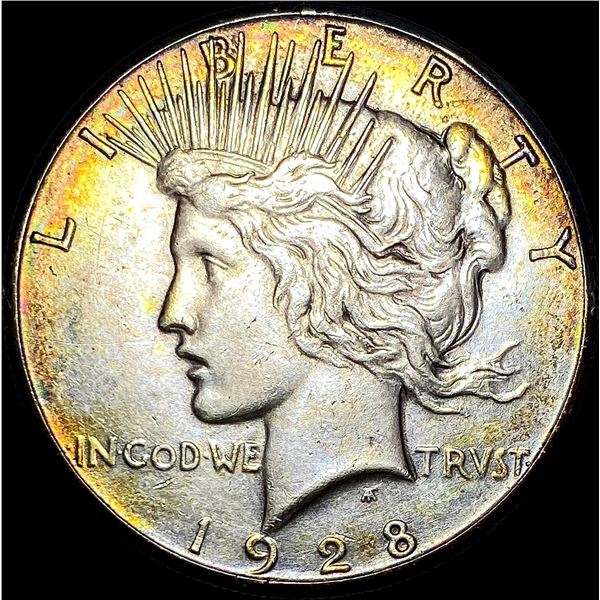 1928 Toned Silver Peace Dollar UNCIRCULATED