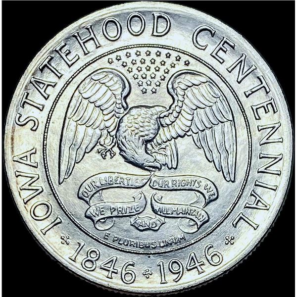 1946 Silver Iowa Centennial Half Dollar GEM BU
