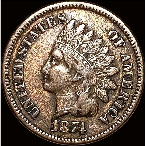 1874 Indian Head Cent LIGHTLY CIRCULATED