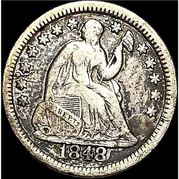 1848 Seated Liberty Half Dime NEARLY UNCIRCULATED