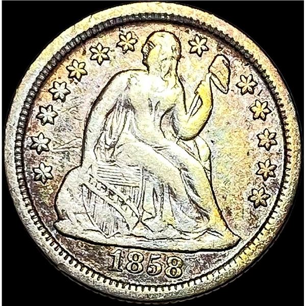 1858-O Seated Liberty Dime NEARLY UNCIRCULATED