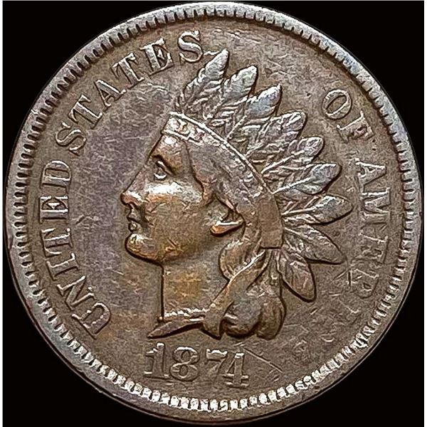 1874 Indian Head Cent LIGHTLY CIRCULATED