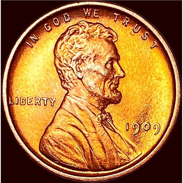1909 VDB Red Lincoln Wheat Cent CHOICE BU