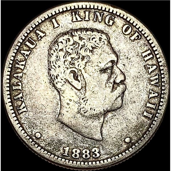 1883 Hawaii Silver 1/4 Dollar NEARLY UNCIRCULATED