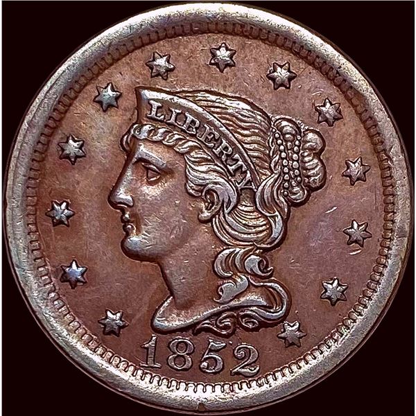 1852 Braided Hair Large Cent CLOSELY UNCIRCULATED