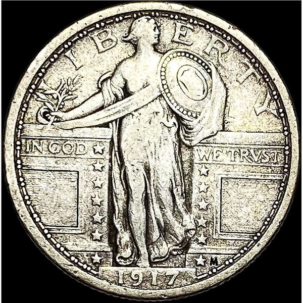 1917 Type 1 Standing Liberty Quarter NEARLY UNCIRCULATED