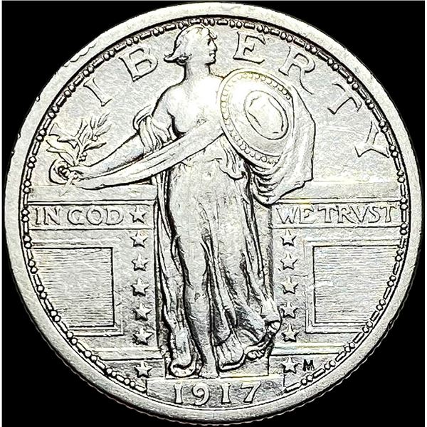 1917 Type 1 Standing Liberty Quarter NEARLY UNCIRCULATED