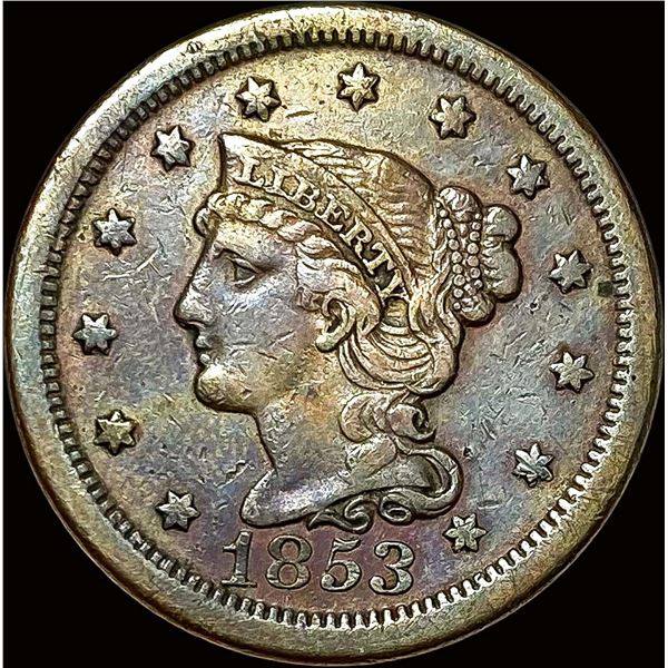 1853 Braided Hair Large Cent NEARLY UNCIRCULATED