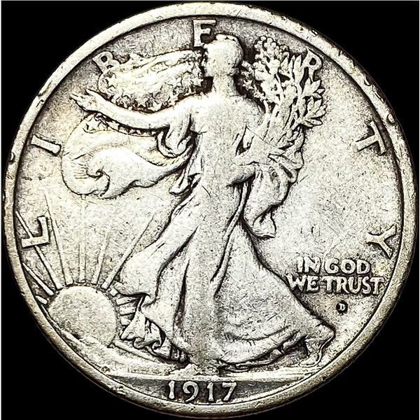 1917-D Silver Walking Liberty Half Dollar NICELY CIRCULATED