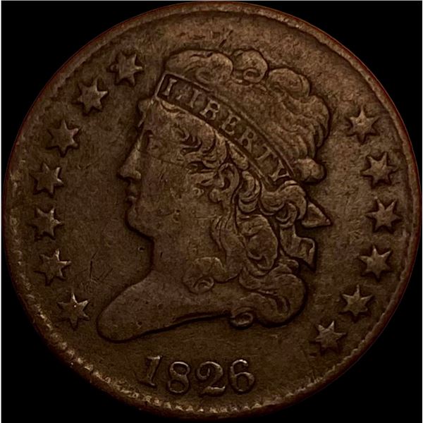 1826 Classic Head Half Cent LIGHTLY CIRCULATED