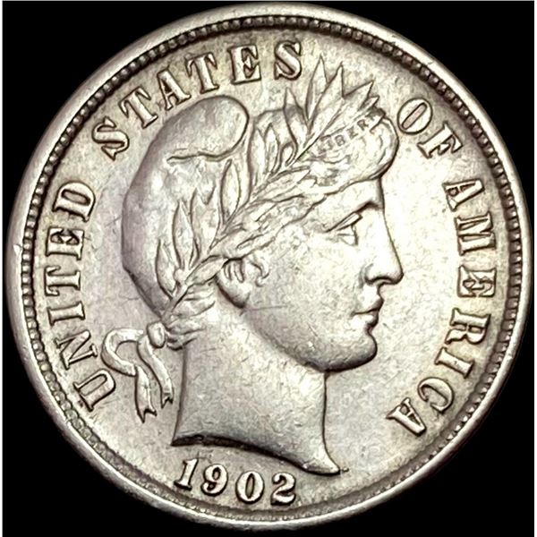 1902-S Silver Barber Dime CLOSELY UNCIRCULATED