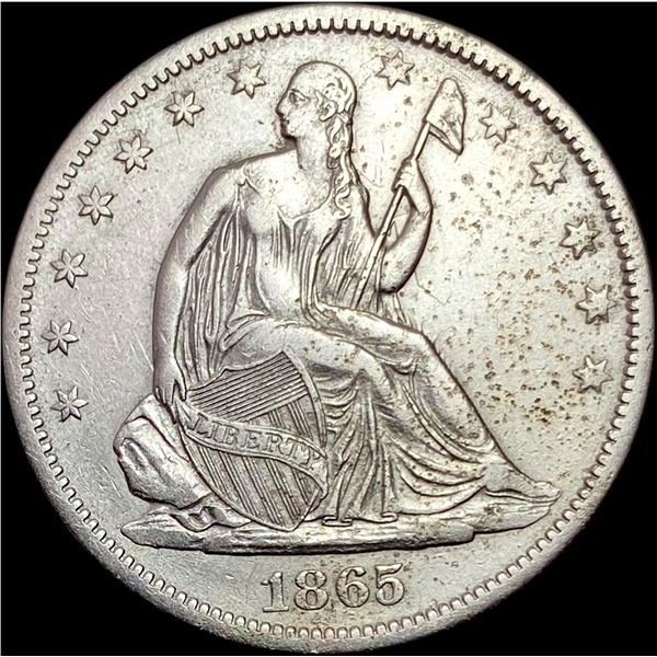 1865-S Silver Seated Liberty Half Dollar CLOSELY UNCIRCULATED
