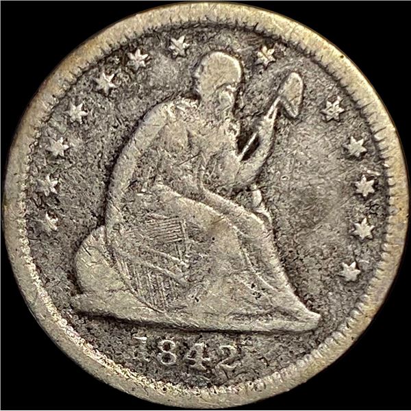 1842 Seated Liberty Quarter Dollar NICELY CIRCULATED