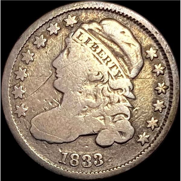 1833 Capped Bust Dime NICELY CIRCULATED