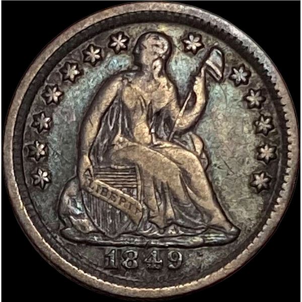 1849 Seated Liberty Half Dime NEARLY UNCIRCULATED