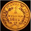 Image 2 : 1851 Gold $1 Type 1 Liberty Head NEARLY UNCIRCULATED