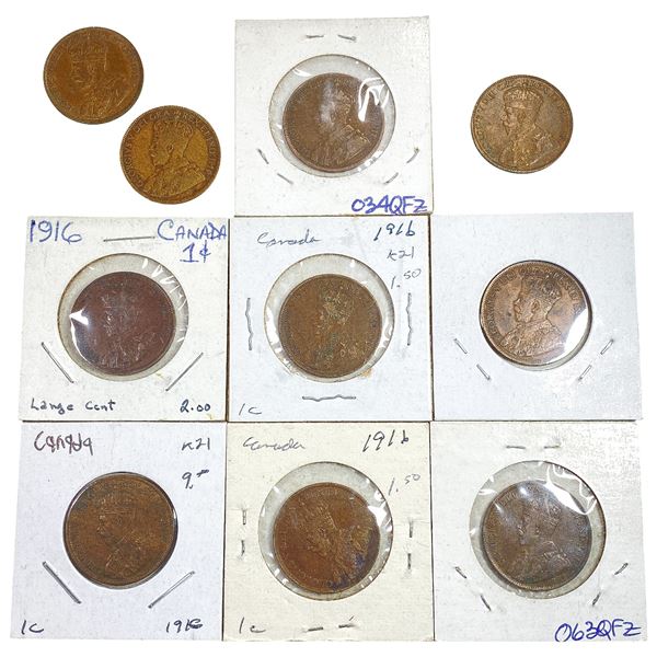 1915-1916 High Grade Canada Lg Cent [10 Coins]
