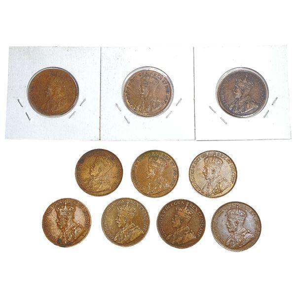 1916 High Grade Canada Large Cent  [10 Coins]