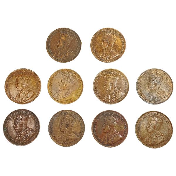 1916 High Grade Canada Large Cent  [10 Coins]