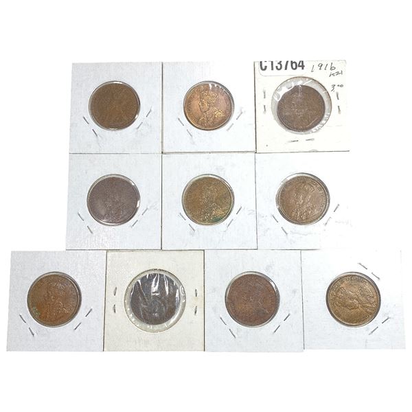 1916 High Grade Canada Large Cent  [10 Coins]