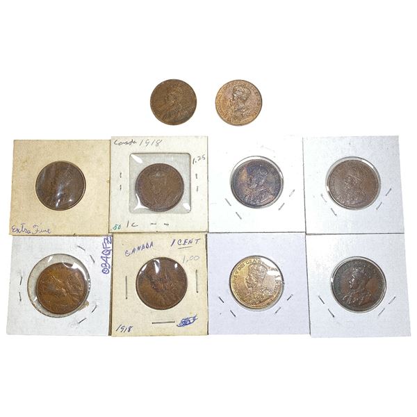1918 High Grade Canada Large Cent  [10 Coins]