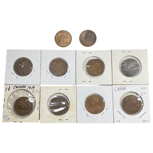 1919 High Grade Canada Large Cent  [10 Coins]