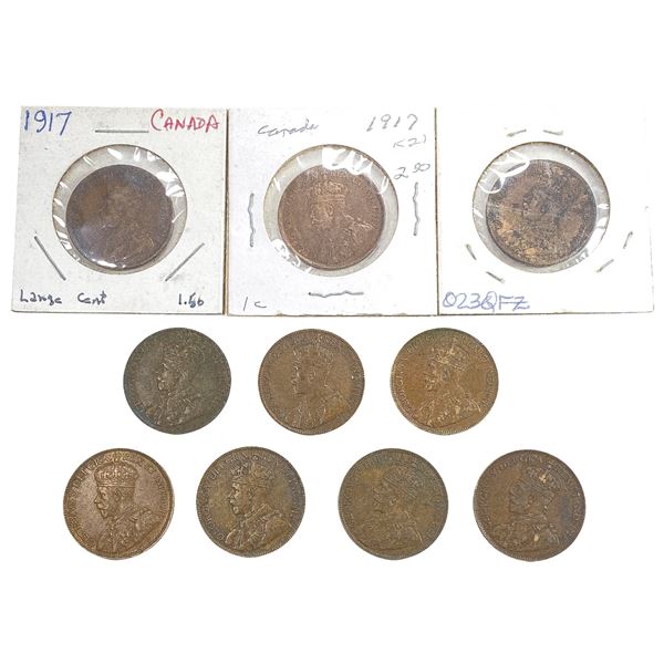 1917 High Grade Canada Large Cent  [10 Coins]