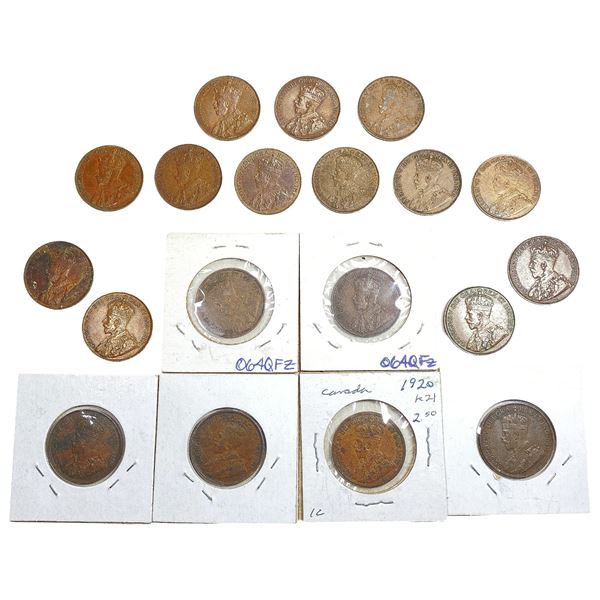1920 High Grade Canada Large Cent [19 Coins]