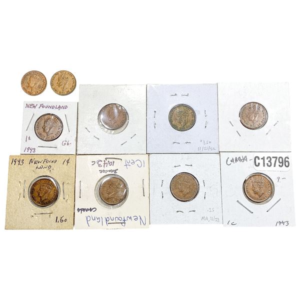 1943-1947 High Grade Newfoundland 1 Cent  [10 Coins]